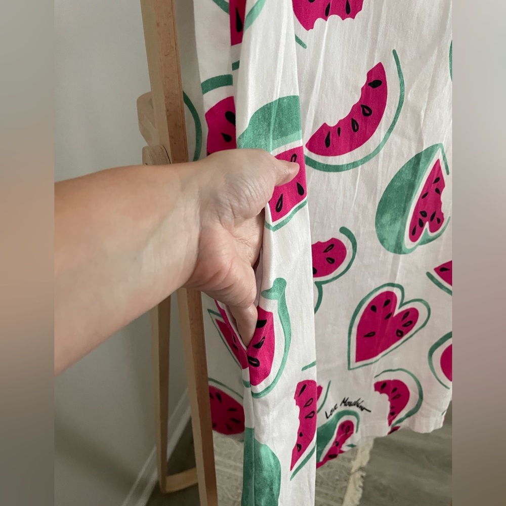 Love Moschino All Over Heart Watermelon Print Shift Dress White Pink M 6 - Picture 4 of 10